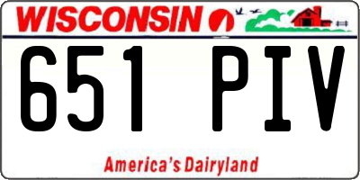 WI license plate 651PIV