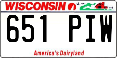 WI license plate 651PIW