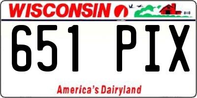 WI license plate 651PIX