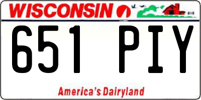 WI license plate 651PIY