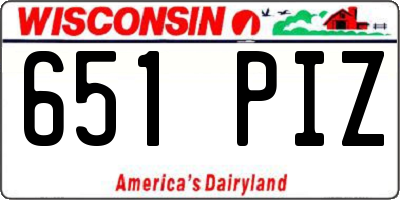 WI license plate 651PIZ