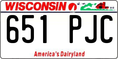 WI license plate 651PJC