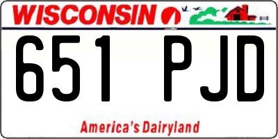 WI license plate 651PJD