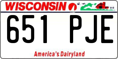 WI license plate 651PJE