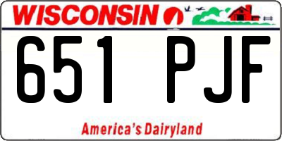 WI license plate 651PJF