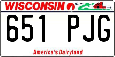 WI license plate 651PJG