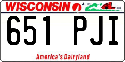 WI license plate 651PJI