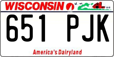 WI license plate 651PJK