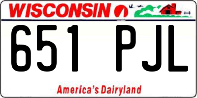 WI license plate 651PJL