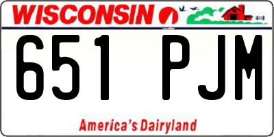 WI license plate 651PJM