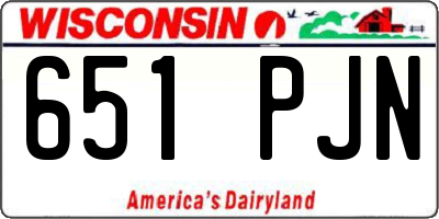 WI license plate 651PJN