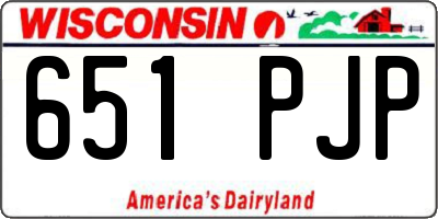 WI license plate 651PJP
