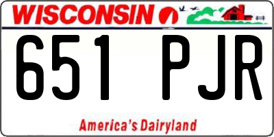 WI license plate 651PJR