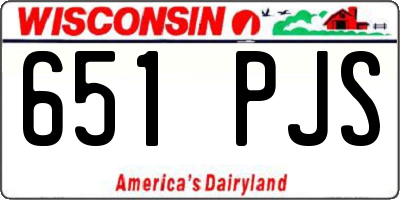 WI license plate 651PJS