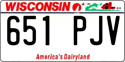 WI license plate 651PJV