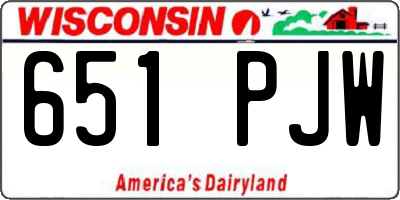 WI license plate 651PJW