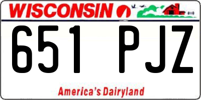 WI license plate 651PJZ