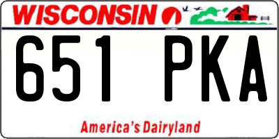 WI license plate 651PKA