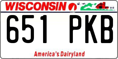 WI license plate 651PKB
