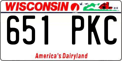 WI license plate 651PKC