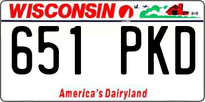WI license plate 651PKD