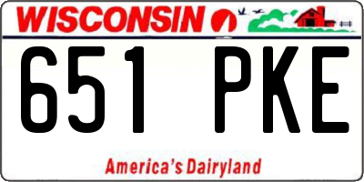 WI license plate 651PKE