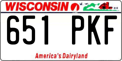 WI license plate 651PKF