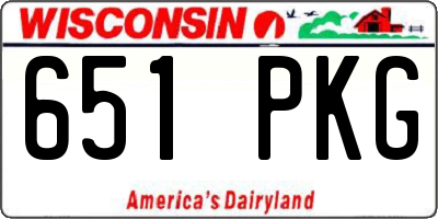 WI license plate 651PKG