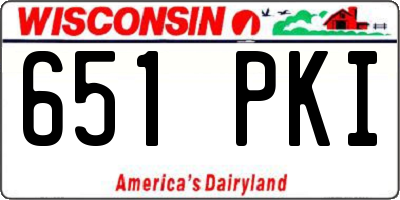 WI license plate 651PKI