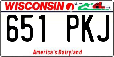 WI license plate 651PKJ