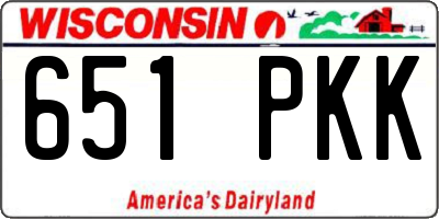 WI license plate 651PKK