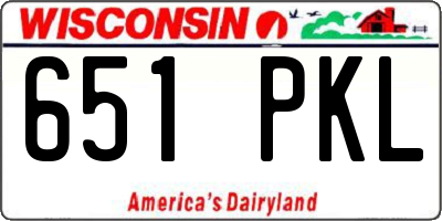 WI license plate 651PKL
