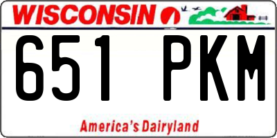 WI license plate 651PKM