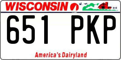 WI license plate 651PKP
