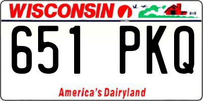 WI license plate 651PKQ