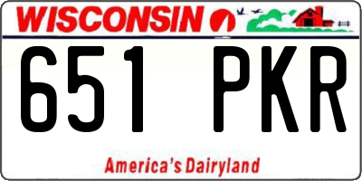 WI license plate 651PKR