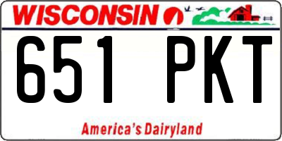 WI license plate 651PKT