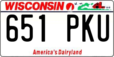 WI license plate 651PKU