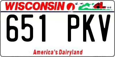 WI license plate 651PKV