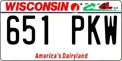 WI license plate 651PKW