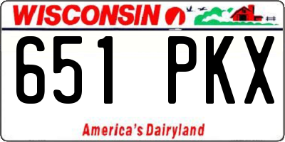 WI license plate 651PKX