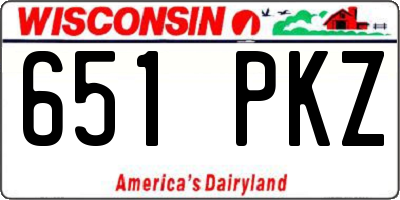 WI license plate 651PKZ