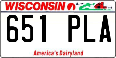 WI license plate 651PLA