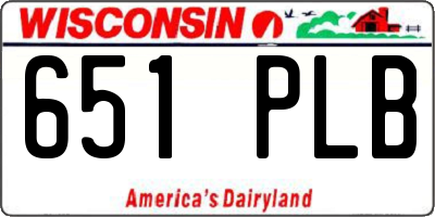 WI license plate 651PLB