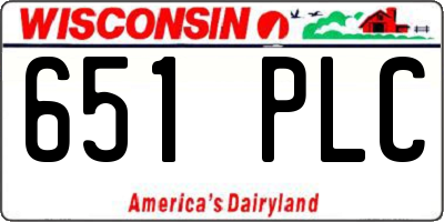 WI license plate 651PLC