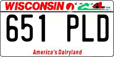 WI license plate 651PLD