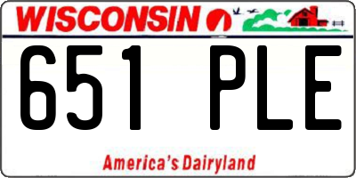 WI license plate 651PLE