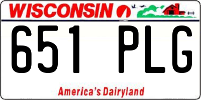 WI license plate 651PLG