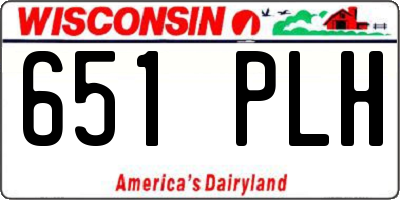 WI license plate 651PLH