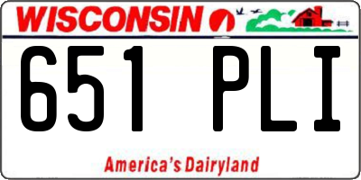 WI license plate 651PLI